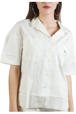 Dickies Femme, Blouses et Chemises, Blanc, Taille: 40 FR Chemise élégante à manches courtes