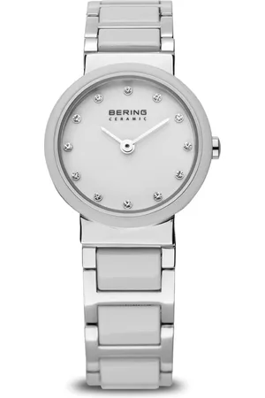 Bering Femme, Accessoires, Gris, Taille: ONE Size Montre en céramique pour femme 25 mm bracelet en acier inoxydable blanc 10725-754