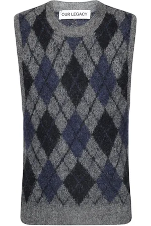 OUR LEGACY Homme, Pulls, Multicolore, Taille: M Gilet à Carreaux Col Rond
