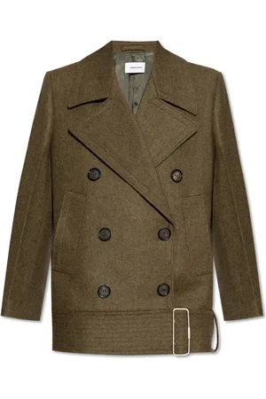 Salvatore Ferragamo Femme, Manteaux, Vert, Taille: 36 FR Manteau en laine