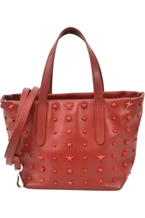 Jimmy Choo Femme, Pre-owned, Rouge, Taille: ONE Size Pre-owned Cuir cabas