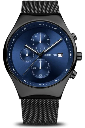 Bering Homme, Accessoires, Noir, Taille: ONE Size Montre Homme Classique Noire Brillante Élégante Verre Saphir Résistant aux Rayures et Ami de la Peau 18842-227