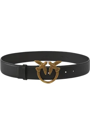 Pinko Femme, Accessoires, Noir, Taille: M Ceinture en cuir Love Birds