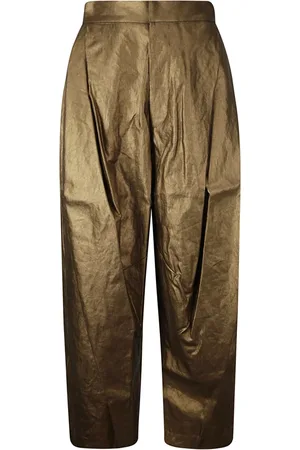 UMA WANG Femme, Pantalons, Jaune, Taille: 40 FR Pantalon Taille Haute Jambes Larges