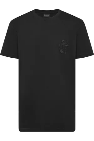 BILLIONAIRE Homme, Tops, Noir, Taille: L T-shirt Décontracté en Coton Bleu