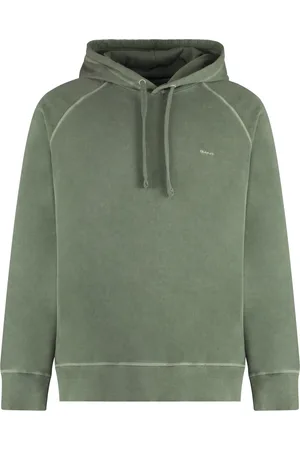 GANT Homme, Sweatshirts et sweats à capuche, Vert, Taille: M Sweat à Capuche en Coton Côtelé