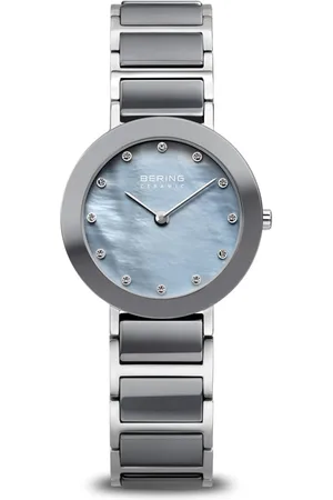 Bering Femme, Accessoires, Gris, Taille: ONE Size Montre en céramique pour femme 29 mm Bracelet en acier inoxydable avec éléments en céramique argent 11429-789