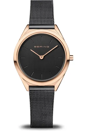 Bering Unisex, Accessoires, Noir, Taille: ONE Size Montre Unisexe Ultra Slim 31 mm Verre de Saphir Slim Design Bracelet Milanais 17031-166