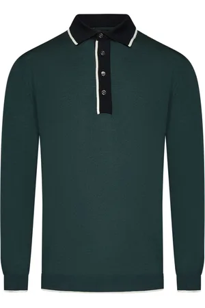 LOW BRAND Homme, Tops, Vert, Taille: S Polo vert avec bordure côtelée