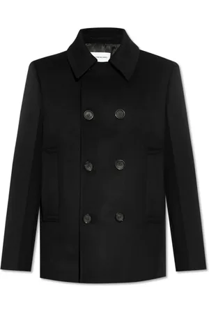 Salvatore Ferragamo Homme, Manteaux, Noir, Taille: M Manteau en laine