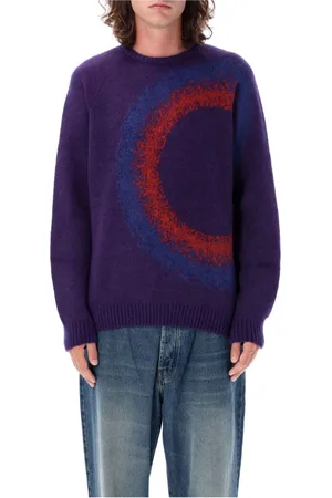 Pop Trading Company Homme, Pulls, Multicolore, Taille: L Pull en Tricot Dégradé Rouge Violet