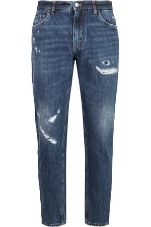 Dolce & Gabbana Homme, Jeans, Bleu, Taille: M Jeans en Coton Loose-fit Déchirés