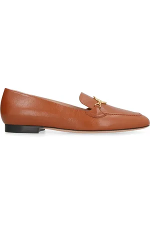 Bally Femme, Chaussures, Brun, Taille: 39 EU Mocassins en cuir grainé, bout rond