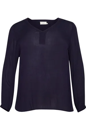 Kaffe Femme, Blouses et Chemises, Violet, Taille: 54 FR Chemisier Violet à Manches Longues Col en V