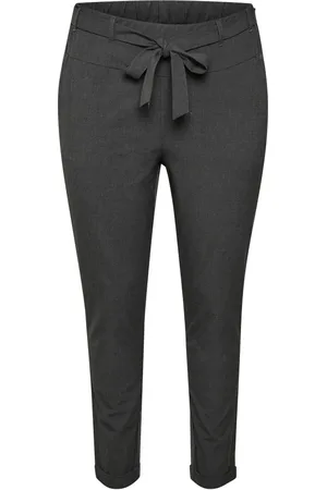 Kaffe Femme, Pantalons, Gris, Taille: 46 FR Pantalon Ceinture Taille Élastique Gris Foncé
