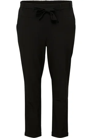 Kaffe Femme, Pantalons, Noir, Taille: 58 FR Pantalon Noir à Ceinture Slim-leg