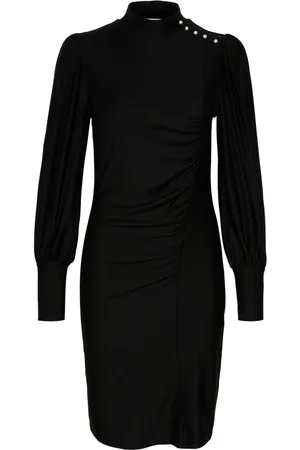 Gestuz Femme, Robes, Noir, Taille: 36 FR Robe Noire avec Manches Bouffantes