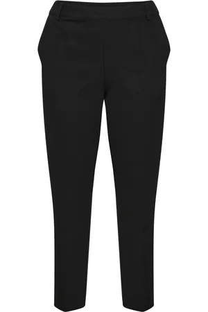 Kaffe Femme, Pantalons, Noir, Taille: 48 FR Pantalon noir profond à jambe droite