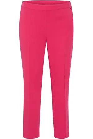 Kaffe Femme, Pantalons, Rose, Taille: 46 FR Pantalon à jambe droite avec taille élastique et poches latérales
