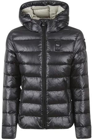 Blauer Femme, Vestes, Noir, Taille: 42 FR Manteaux Noirs avec Rembourrage Ripstop