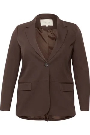 Kaffe Femme, Vestes, Brun, Taille: 50 FR Blazer Classique avec Col en V et Poches à Rabat