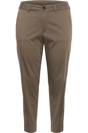 Kaffe Femme, Pantalons, Brun, Taille: 48 FR Pantalon Chino Marron avec Large Ceinture
