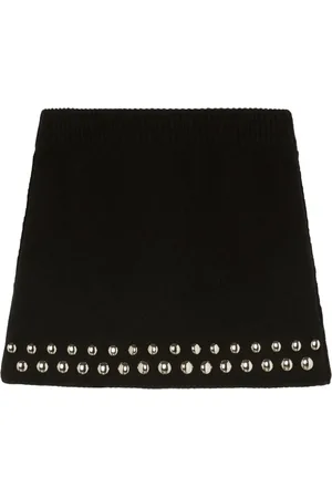 Alanui Femme, Jupes, Noir, Taille: 40 FR Mini Jupe Noire Love and Studs