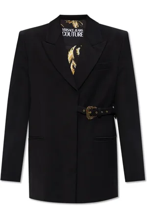 VERSACE Femme, Vestes, Noir, Taille: 38 FR Blazer avec ceinture
