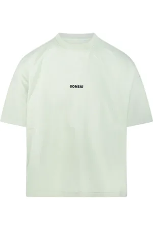 BONSAI Homme, Tops, Vert, Taille: M T-shirt Vert avec Logo Oversize