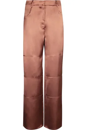 BLANCA Femme, Pantalons, Brun, Taille: 46 FR Pantalon en Satin Marron