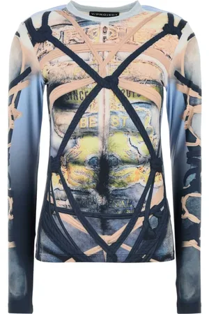 Y / PROJECT Femme, Tops, Multicolore, Taille: 38 FR Stretch Nylon Printed T-shirt