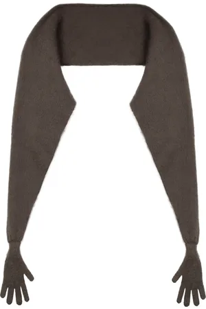 Moschino Femme, Vestes, Brun, Taille: ONE Size Manteau cape en mohair avec gants