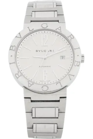 Bvlgari Homme, Pre-owned, Gris, Taille: ONE Size Pre-owned Acier inoxydable montres