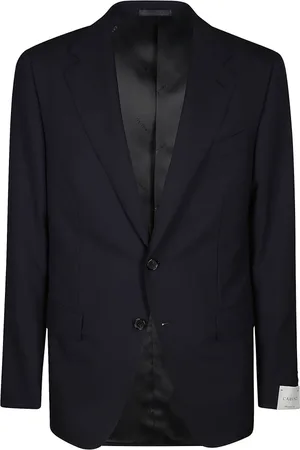 CARUSO Homme, Costumes, Bleu, Taille: M Costume bleu foncé avec veste et poches