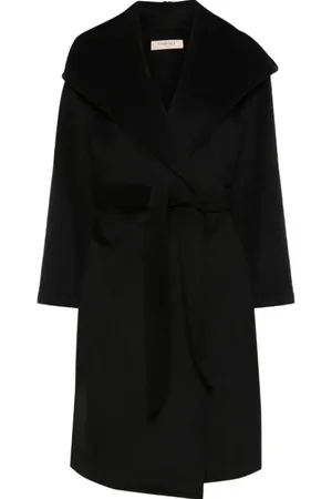 Twin-Set Femme, Manteaux, Noir, Taille: 36 FR Manteau noir à capuche et ceinture