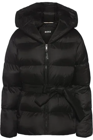 HUGO BOSS Femme, Vestes, Noir, Taille: 44 FR Veste matelassée isolée avec ceinture