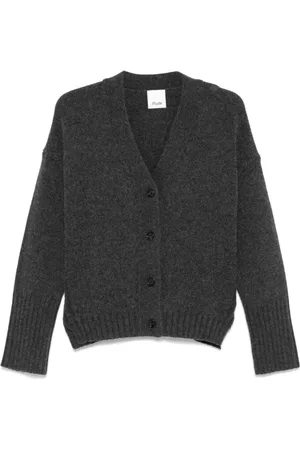 Allude Femme, Pulls, Gris, Taille: 40 FR Cardigan en Cachemire Gris Col en V