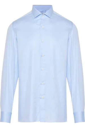 LUIGI BORRELLI NAPOLI Homme, Chemises, Bleu, Taille: M Chemise en coton italienne