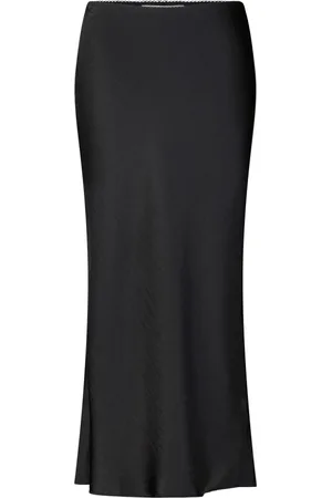 Samsøe Samsøe Femme, Jupes, Noir, Taille: 36 FR Jupe en Satin Coupe Droite