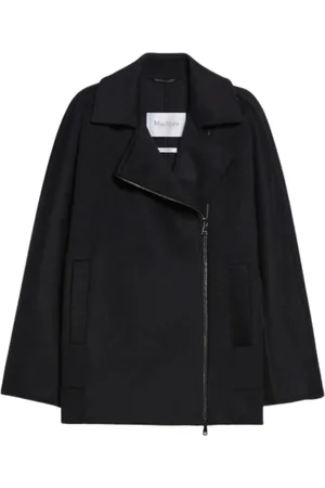 Max Mara Femme, Vestes, Noir, Taille: 40 FR Manteau Caban en Laine Noire