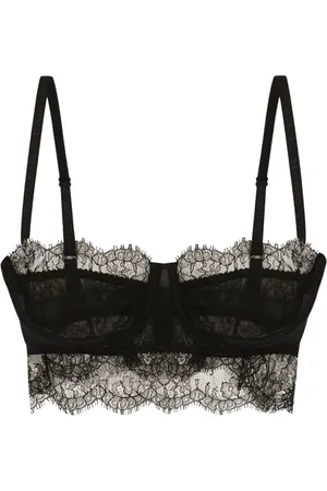Dolce & Gabbana Femme, Sous-vêtements, Noir, Taille: 36 FR Soutien-gorge en Dentelle Noire Col en Cœur