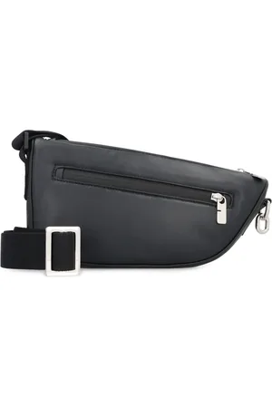 Burberry Homme, Sacs, Noir, Taille: ONE Size Sac bandoulière en cuir avec fermeture éclair