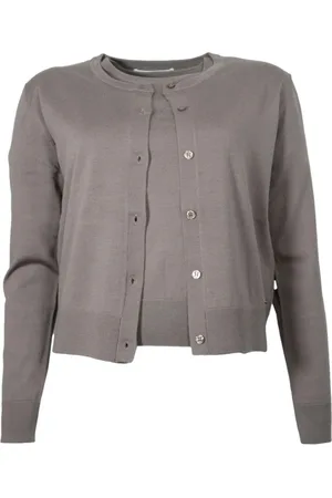 Kaos Femme, Pulls, Gris, Taille: 42 FR Pull en Tricot Ouvert avec T-shirt Coordonné