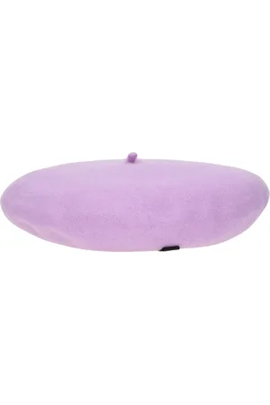 Borsalino Unisex, Accessoires, Violet, Taille: ONE Size Béret en Laine avec Logo Doré