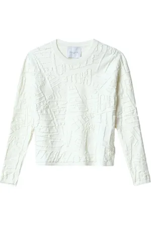 GAËLLE Femme, Pulls, Blanc, Taille: 38 FR Pull à Manches Longues à Motifs Blanc