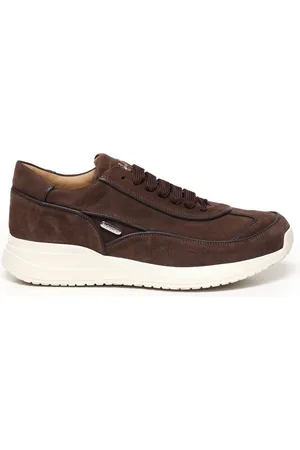 Paciotti Homme, Chaussures, Brun, Taille: 43 EU Baskets en daim marron café avec logo métallique