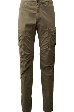 C.P. Company Homme, Pantalons, Vert, Taille: M Pantalon Cargo Stretch en Coton Satiné