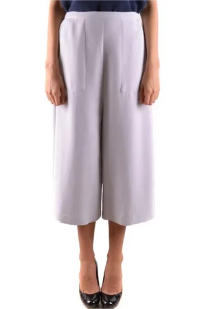 Emporio Armani Femme, Pantalons, Gris, Taille: 38 FR Pantalon Court Gris Chic