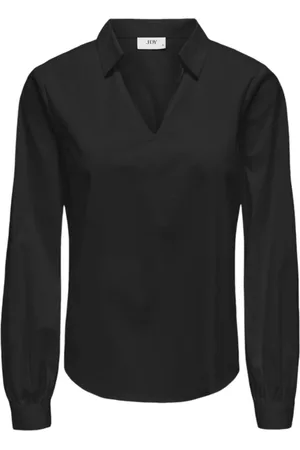 JACQUELINE DE YONG Femme, Blouses et Chemises, Noir, Taille: 40 FR Chemise Noire Col V Manches Longues