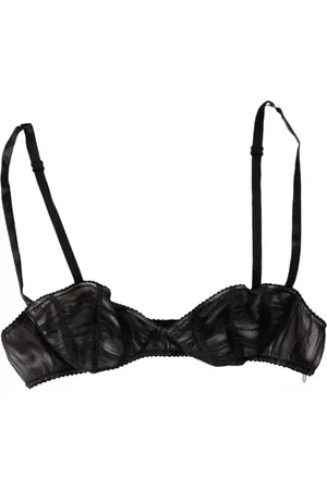 Dolce & Gabbana Femme, Sous-vêtements, Noir, Taille: 36 FR Soutien-gorge Balconnet en Soie Noire avec Crochet